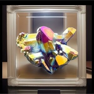 New Rainbow Titanium Quartz Cluster 33 grams Increase Happiness, Ground Chakras